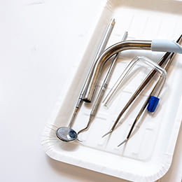 消毒された器具の写真